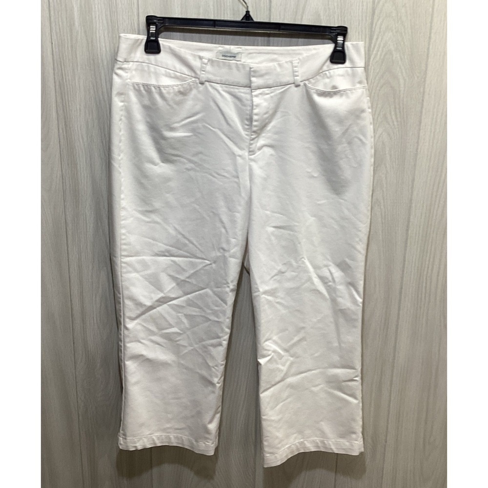 DOCKERS Curvy Women's (Size 12) Hook & Eye Zip Capris Pockets Stretch
